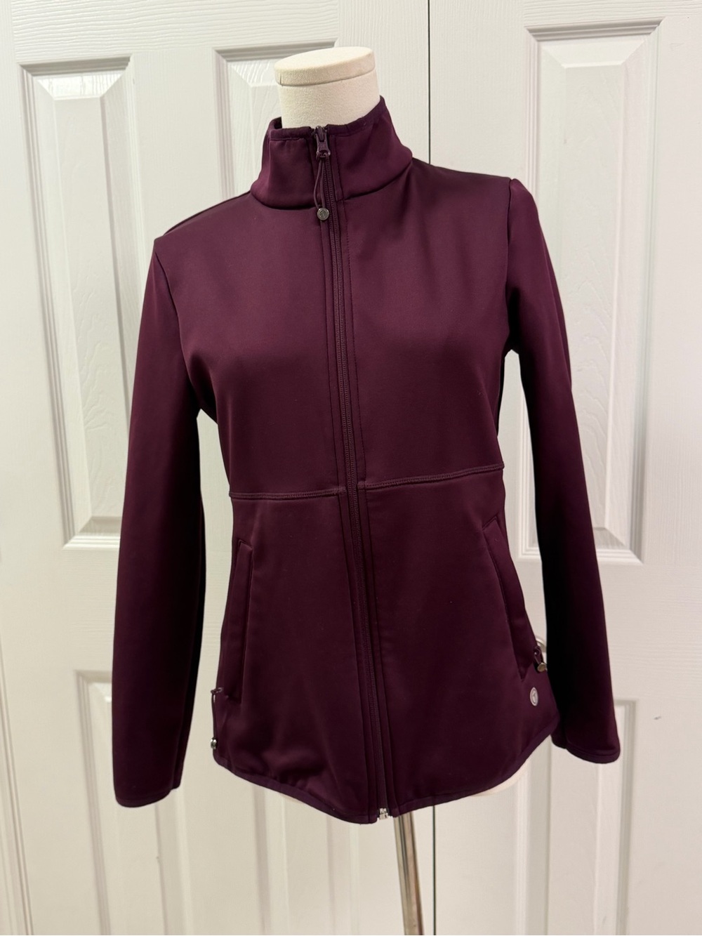 Talbots Sport Petite Small Burgundy Plum Softshell Full Zip Jacket
